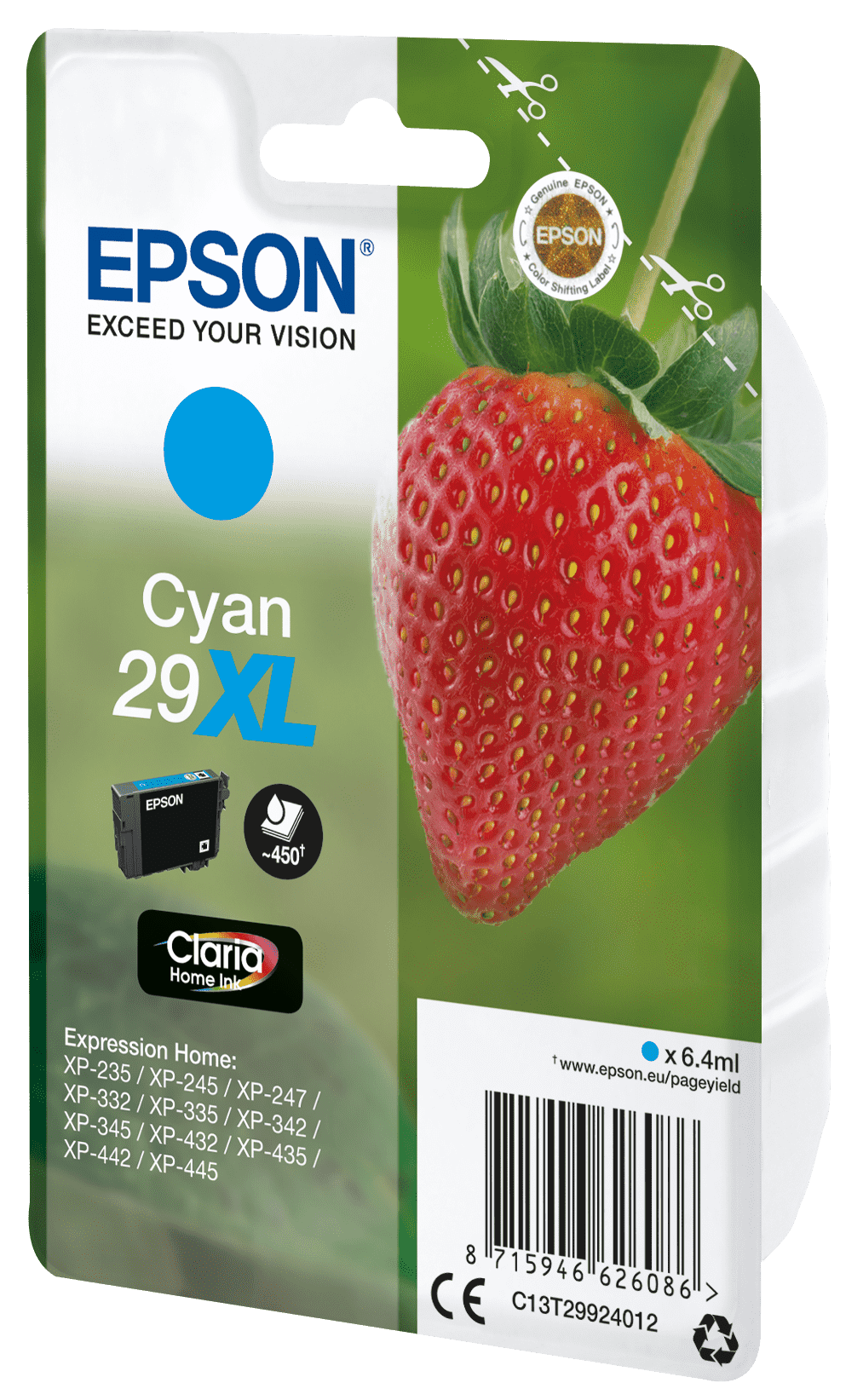Epson 29 Tinte Erdbeere Single, XL, cyan