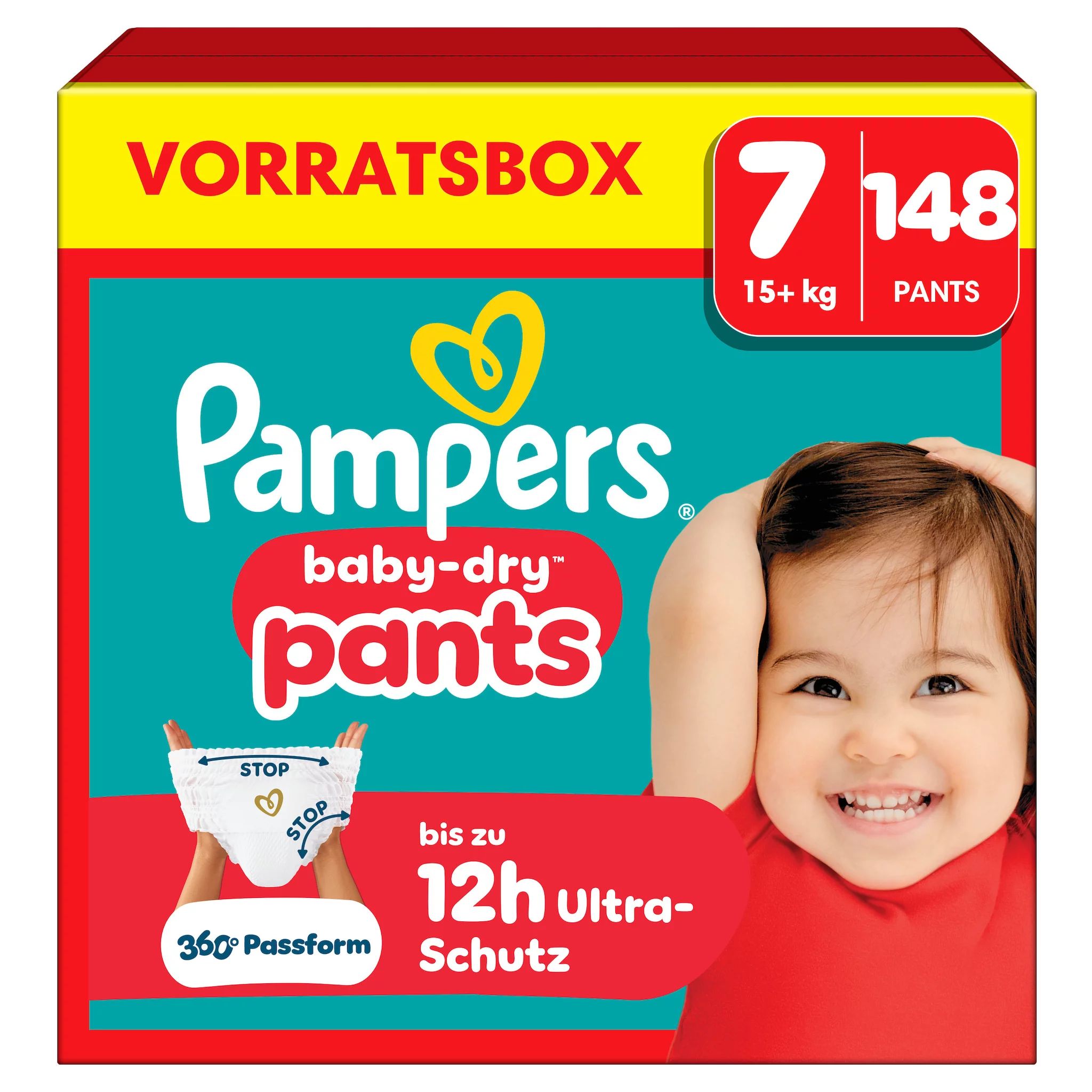 Pampers Baby Dry Pants Gr.7 Extra Large 15+kg Vorratsbox, 148 Stk.