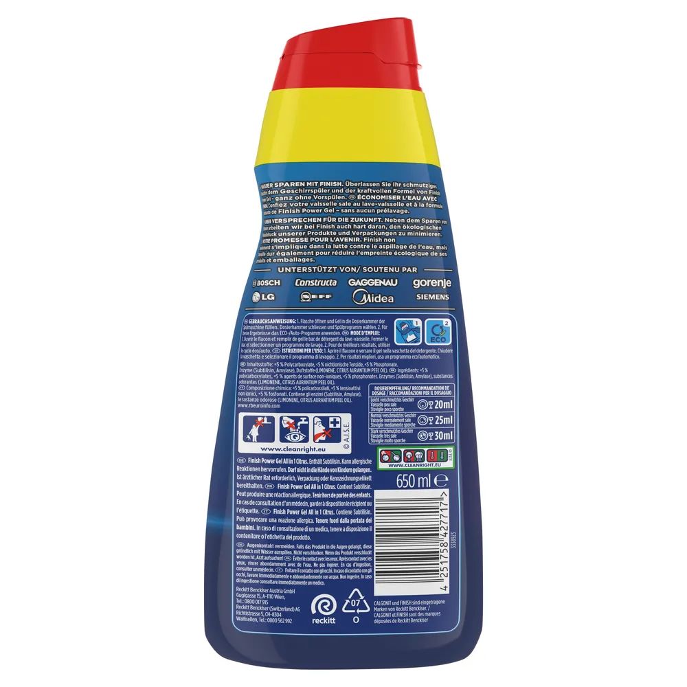 Finish Power Gel Citrus 650ml 