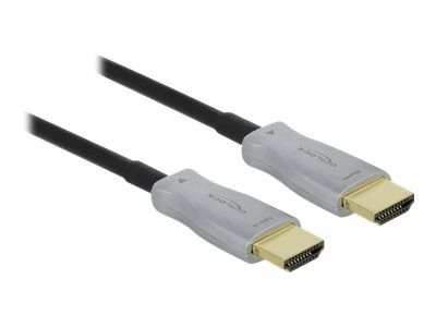 Delock High Speed - HDMI-Kabel - HDMI männlich zu HDMI männlich - 15 m - Glasfaser - Schwarz - 4K Unterstützung, Active Optical Cable (AOC)