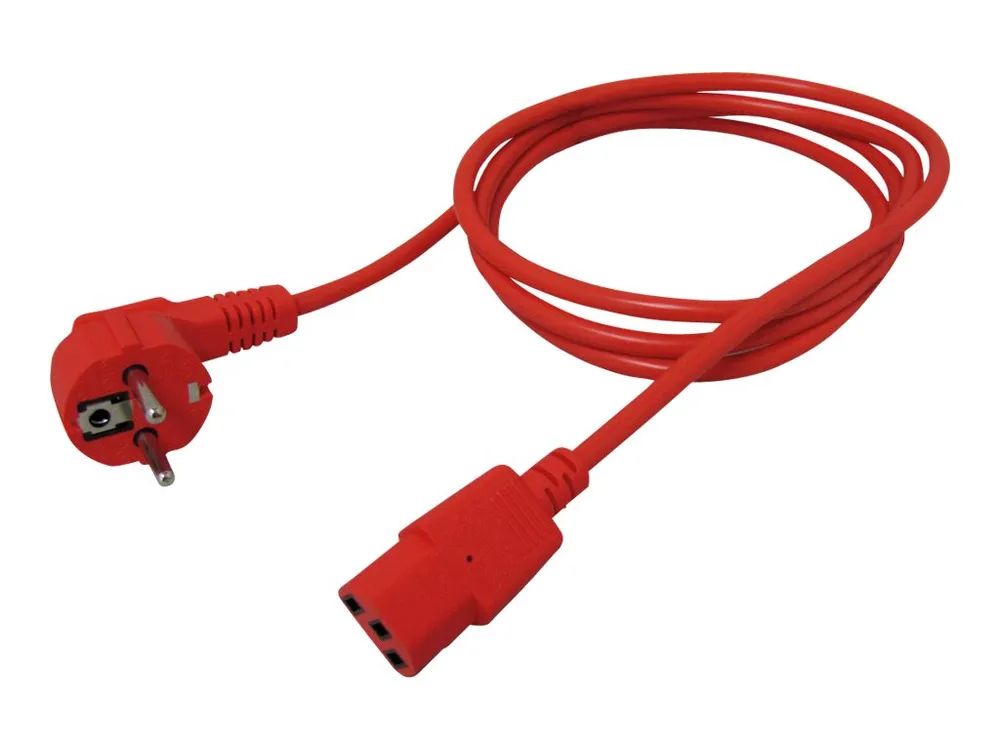 ROLINE Stromkabel - power CEE 7/7 (M) gewinkelt zu power IEC 60320 C13 gerade