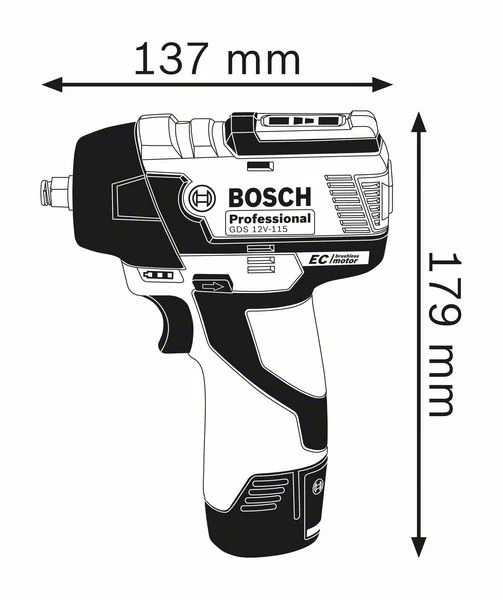 Bosch Professional GDS 12V-115 + 2x3,0 Ah + L-Boxx
