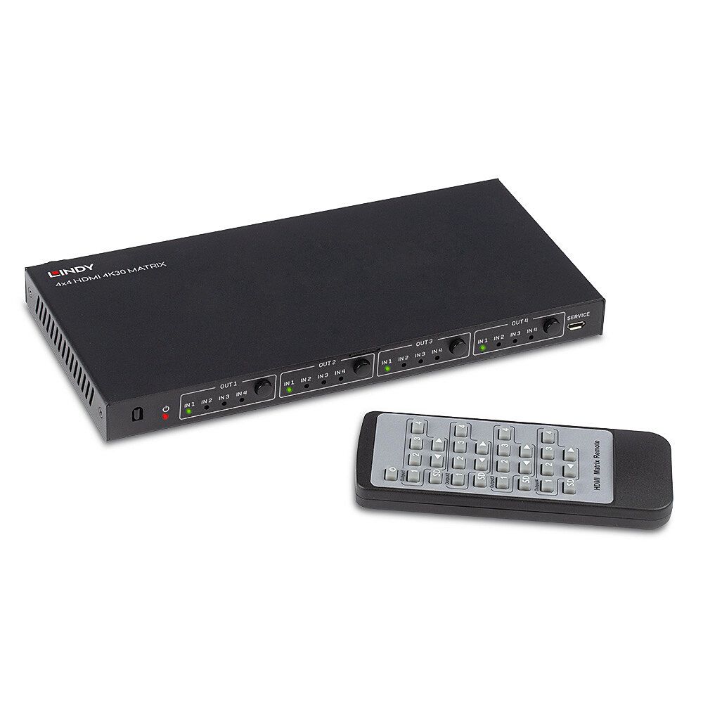 Lindy HDMI 4K UHD 4x4 Matrix - Video/Audio-Schalter