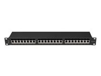 Lanberg PPSA-1024-B - Cat6a - F/UTP (FTP) - Schwarz - ABS - Metall - Rackeinbau - 1U