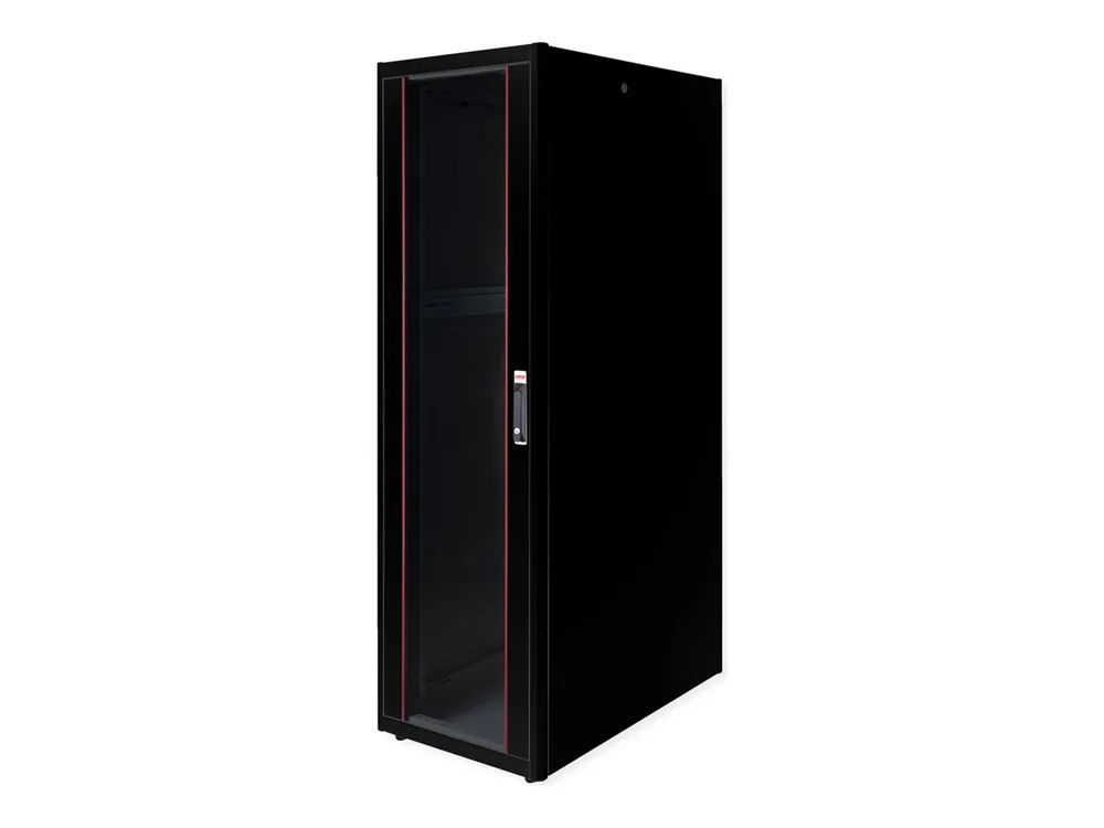 ROLINE Basic - Schrank Netzwerkschrank - glass door, 600x1000 WxD - RAL 9005, Jet Black - 42HE - 48.3 cm (19")