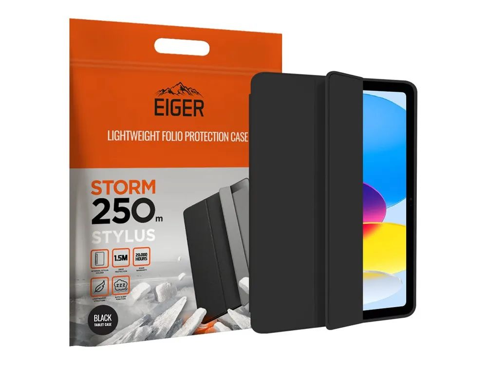 Eiger Storm 250M - Flip-Hülle für Tablet - stylus holder - Silikon, Thermoplastisches Polyurethan (TPU)