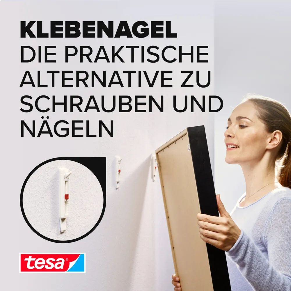 Tesa 77774 - Indoor - Hilfshaken - Rot - Weiß - Klebestreifen - 1 kg - Putz