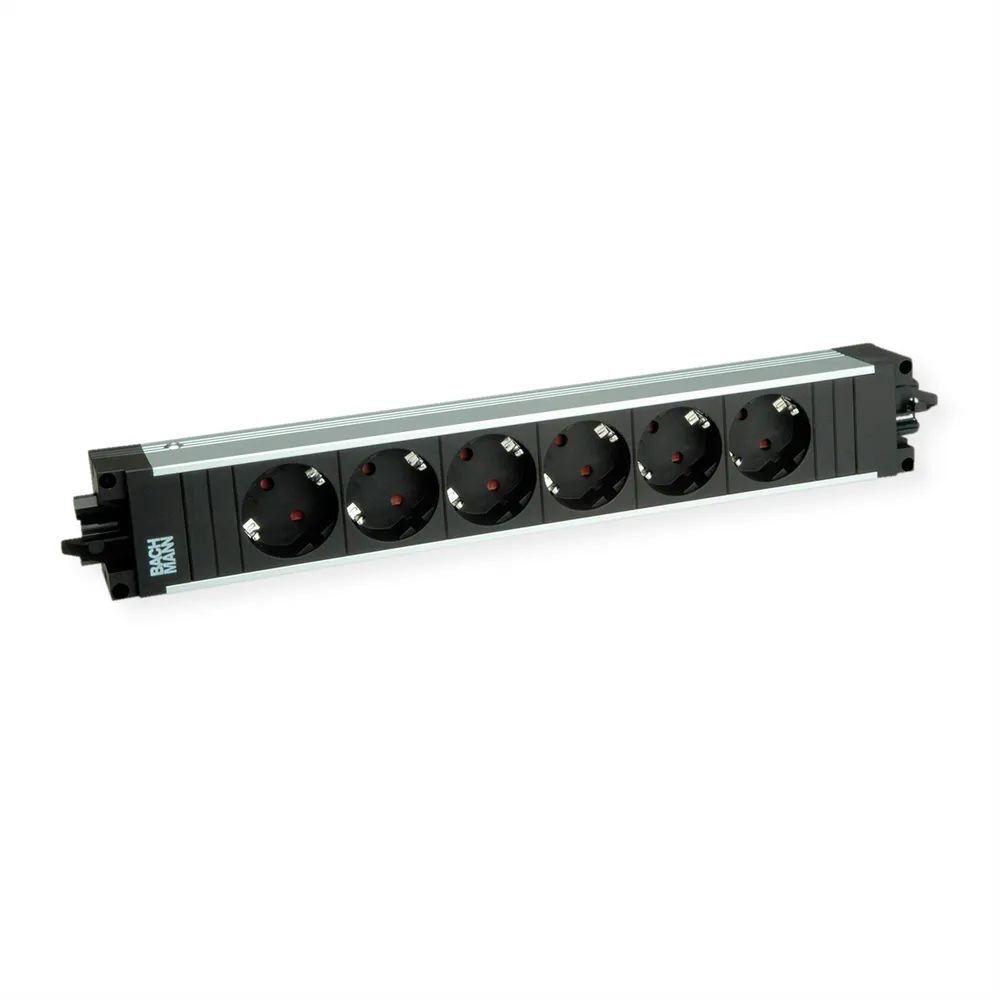 Bachmann STEP ALU - Steckdosenleiste - Wechselstrom 250 V - Eingabe, Eingang GST18i3 - Ausgangsanschlüsse: 6 (6 x Leistungs-CEE 7/3)
