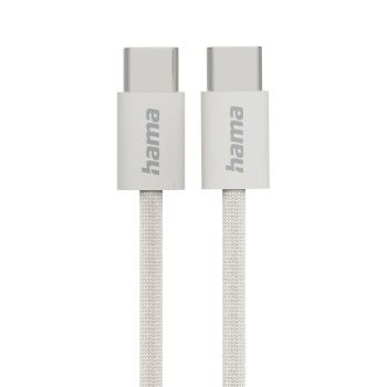 Hama Ladekabel "Fabric", USB-C - USB-C, 1m, Nylon, Beige