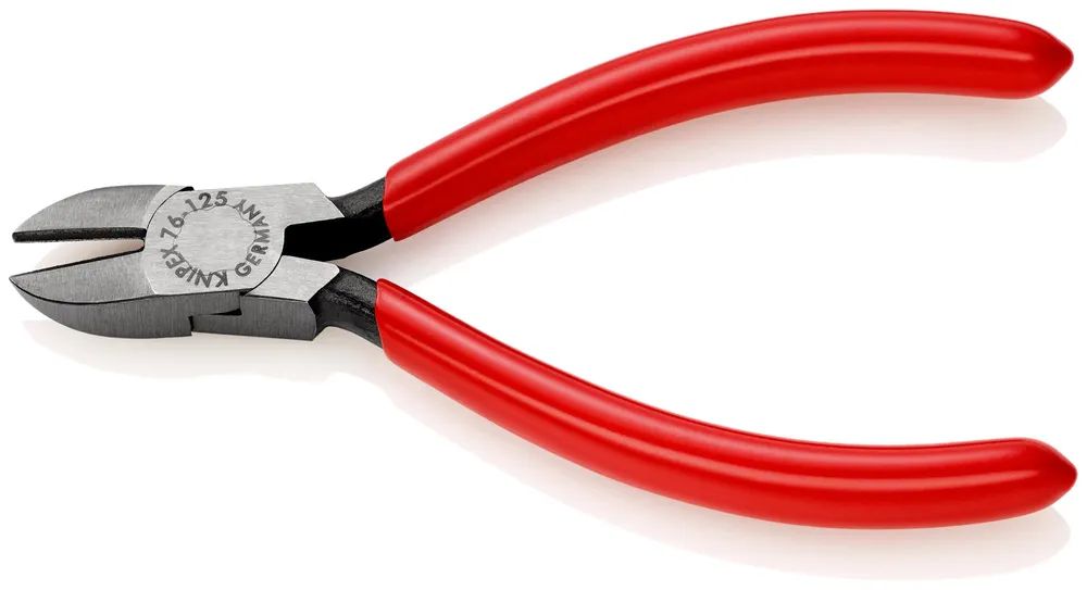 KNIPEX Seitenschneider für Elektromechaniker mit Kunststoff überzogen schwarz atramentiert 125 mm