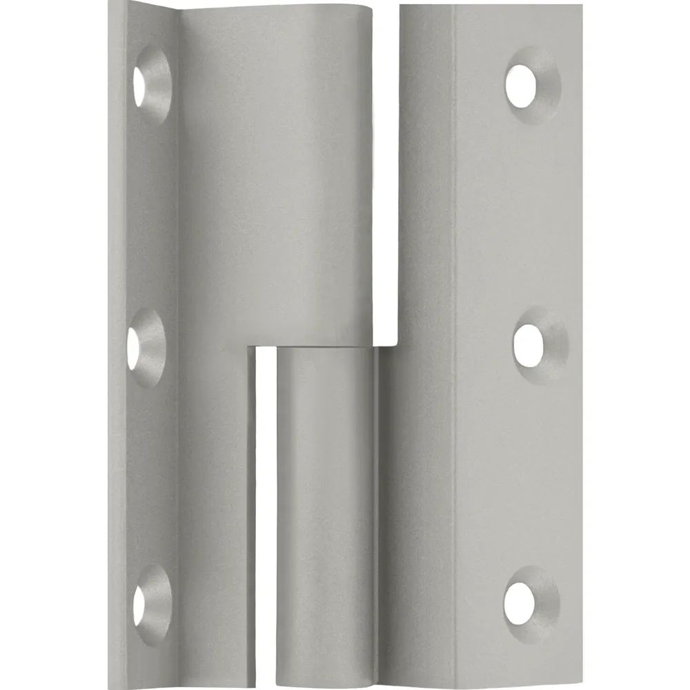 Schumacher Friedhelm OHG Metallverarbeitung Möbelband Kröpfung D, Zylinderkopf links, 50x33 mm, Messing vernickelt matt