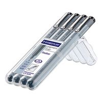STAEDTLER pigment liner 308 - Fineliner - Schwarz - Pigmenttinte (Packung mit 4)