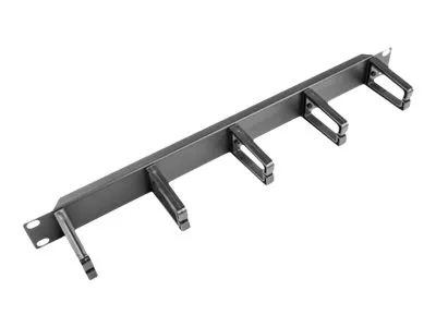 Lanberg Type B - Kabelführungsplatte für Schaltschrank - RAL 9004, Schwarz - 1U - 48.3 cm (19")