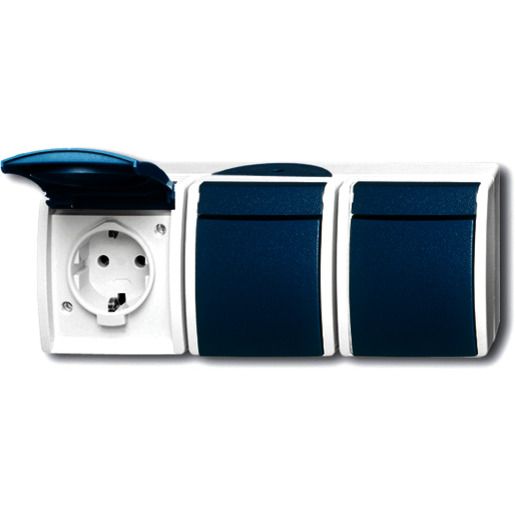 Busch-Jaeger AP 3FACH STECKDOSE GR/BL-GRÜN / BUSCH 2300/3 EW-53 2CKA002084A0698
