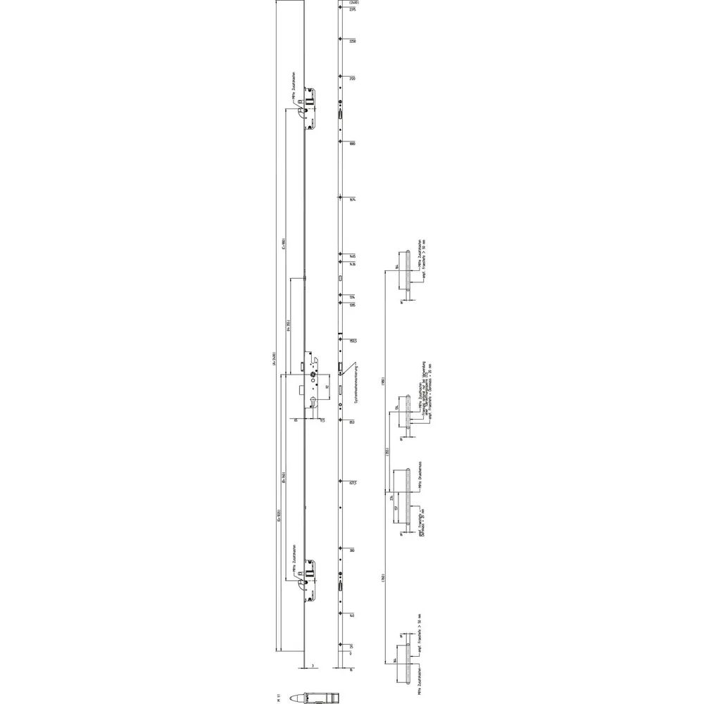 KFV Mehrfachverriegelungsschloss BS 2600 F16 B003, DM 65, Stulp 16mm, verzinkt