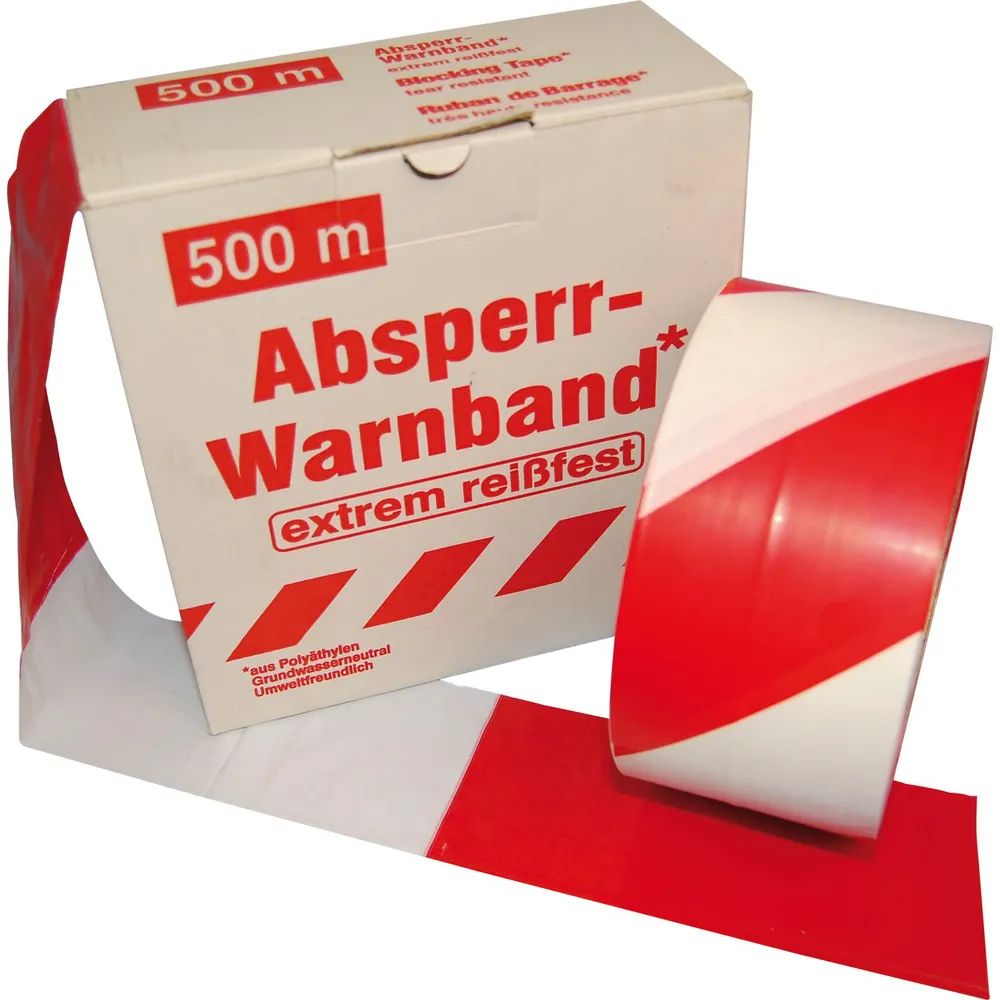 Foltec Gerhard Fink GmbH Absperrband rot/weiß B= 80mm L=500m Stärke 30µ
