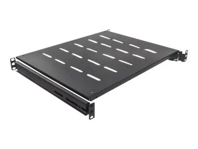 Intellinet 19" Ausziehbarer Fachboden, 1 HE, geeignet für Schränke mit 600 bis 800 mm Tiefe, Ablagefläche 350 mm Tiefe, schwarz - Rack - Regal - Schwarz, RAL 9005 - 1U - 48.3 cm (19")