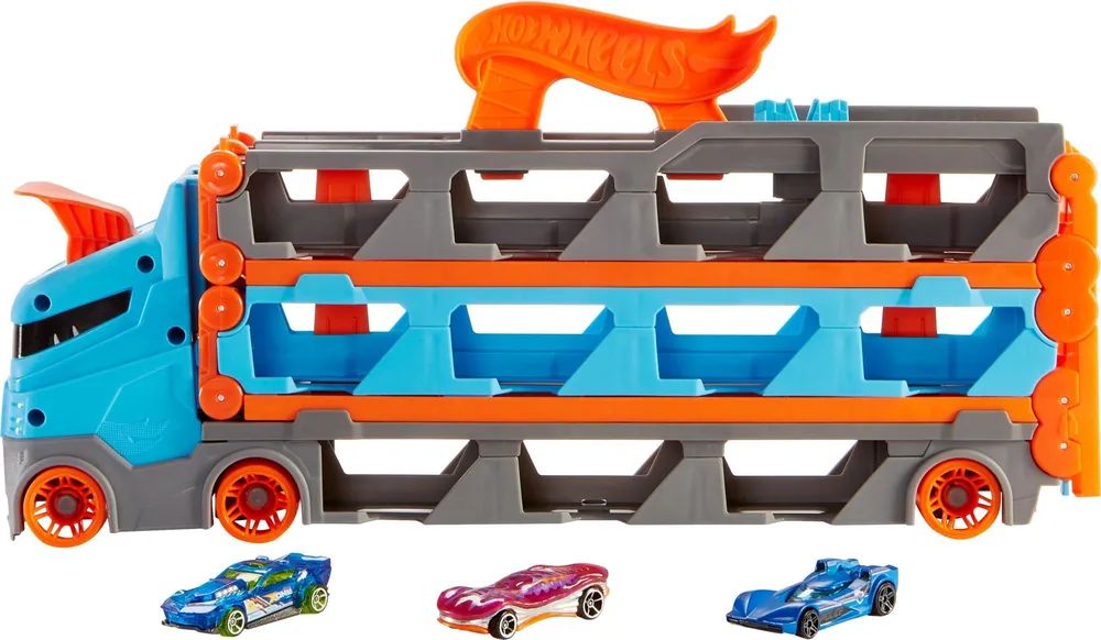 Mattel GmbH HW 2-in-1 Rennbahn Transporter