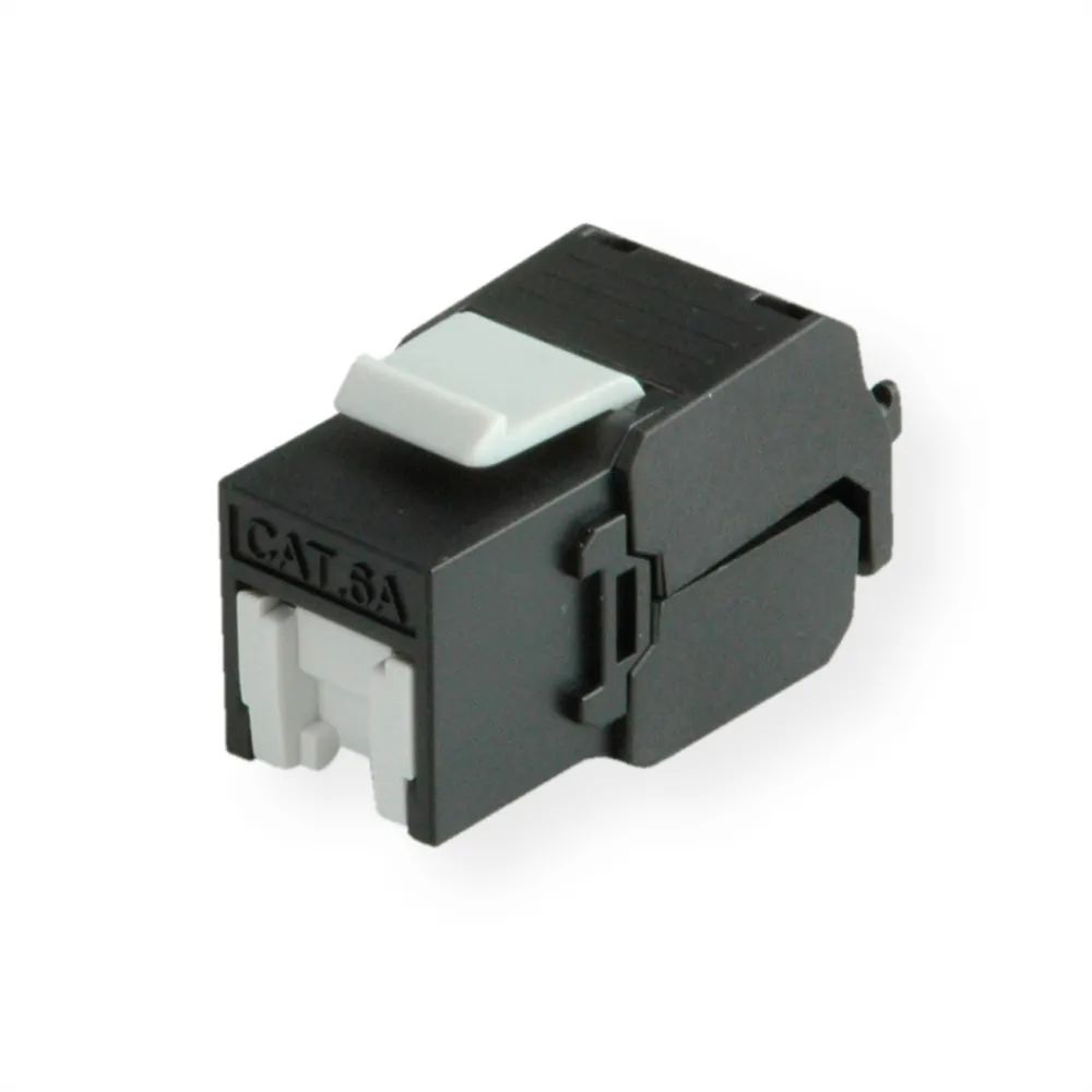 ROLINE Cat.6A (Class EA) Keystone, RJ-45, ungeschirmt, werkzeuglos, schwarz