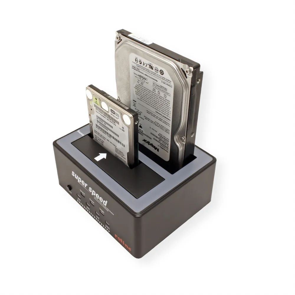 ROLINE 2.5" / 3.5" SATA HDD/SSD Docking Station, USB 3.2 Gen 1, HDD-Clone-Funktion
