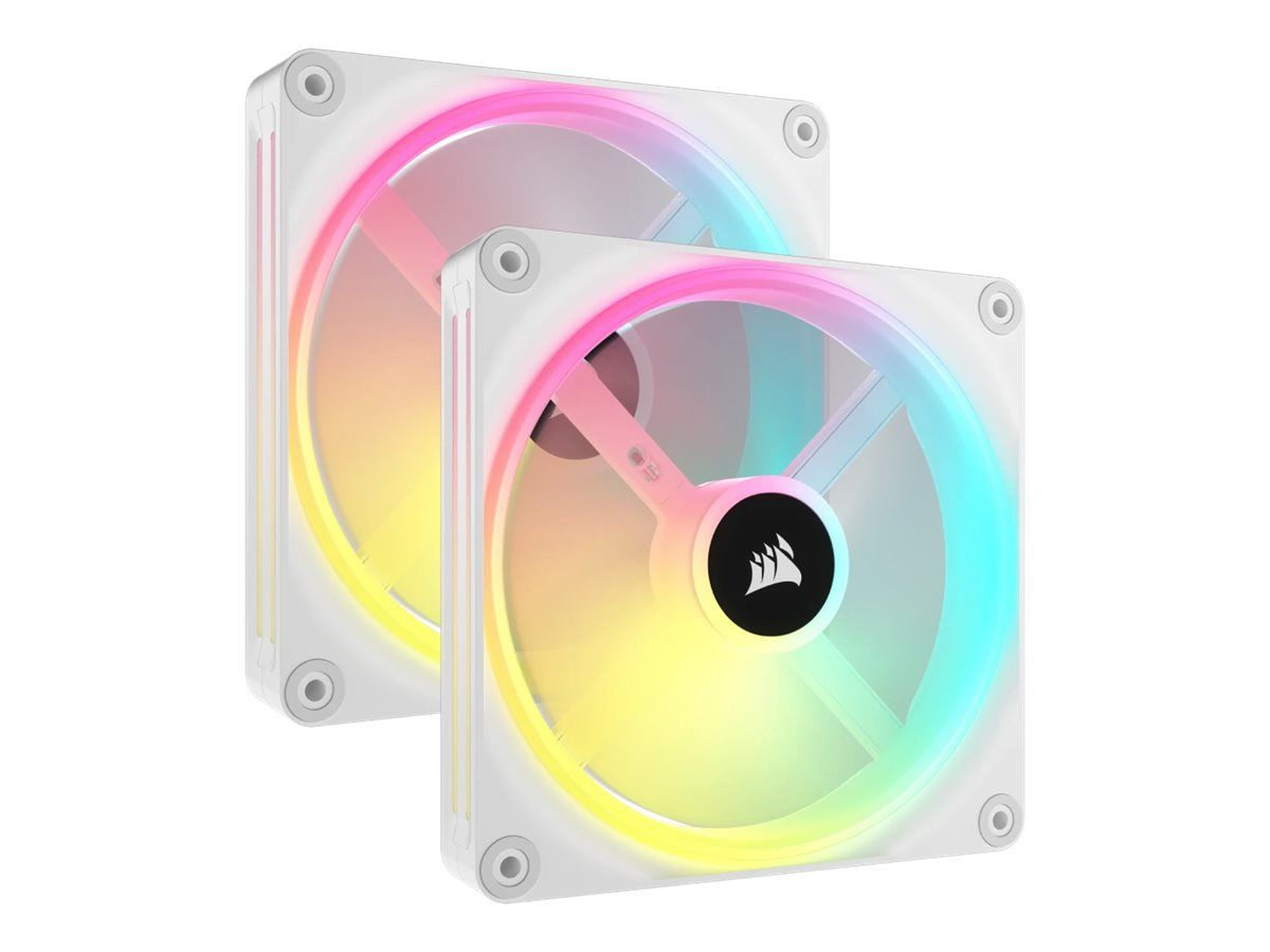 Corsair iCUE LINK QX140 RGB - Gehäuselüfter - mit Temperatursensor - 140 mm - weiß (Packung mit 2)