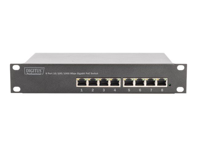 DIGITUS 8-Port Gigabit Netzwerkswitch, 10 Zoll, Unmanaged