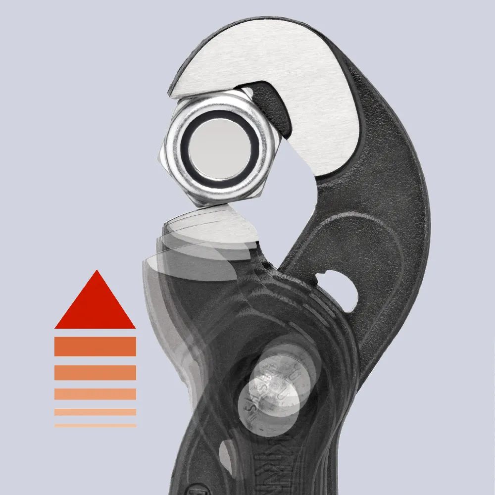 KNIPEX Schraubzange mit rutschhemmendem Kunststoff überzogen grau atramentiert 250 mm