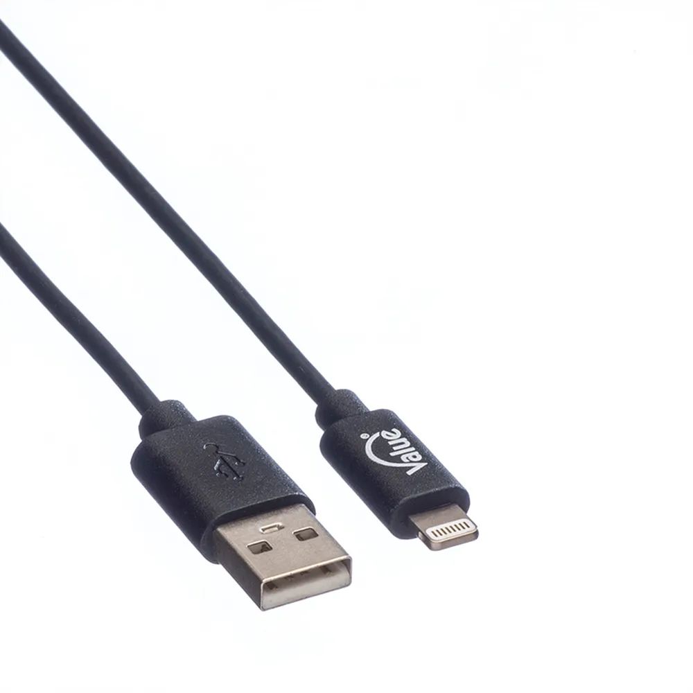 VALUE USB 2.0 Sync- & Ladekabel mit 8pin-Anschluss, 0,15 m