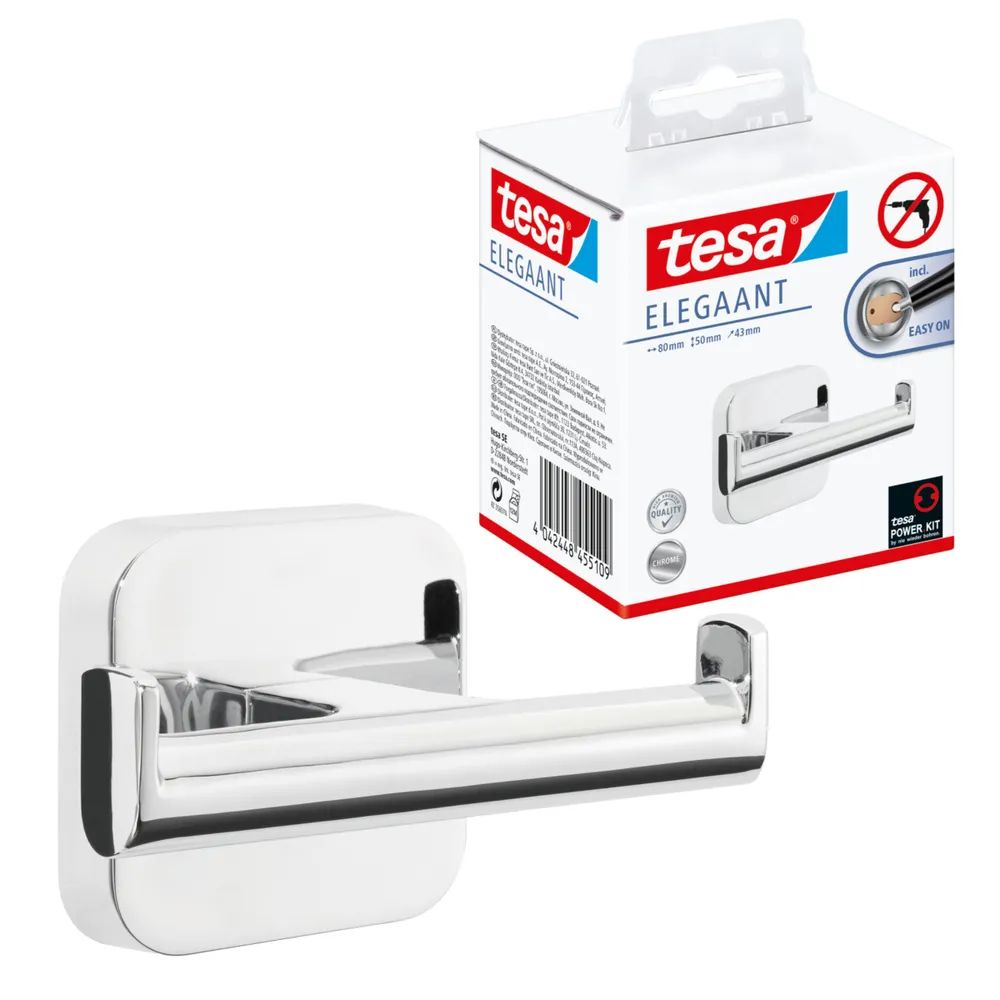 tesa® ELEGAANT Bademantelhaken, verchromt