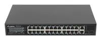 Lanberg Switch 24X 100MB DSP+/2x Combo Rack 19" 250W - Switch - 1 Gbps