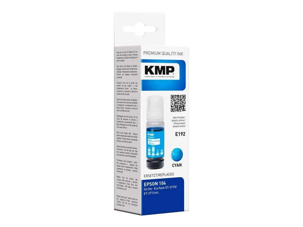 KMP E192 - 70 ml - Cyan - kompatibel - Nachfülltinte (Alternative zu: Epson 104)