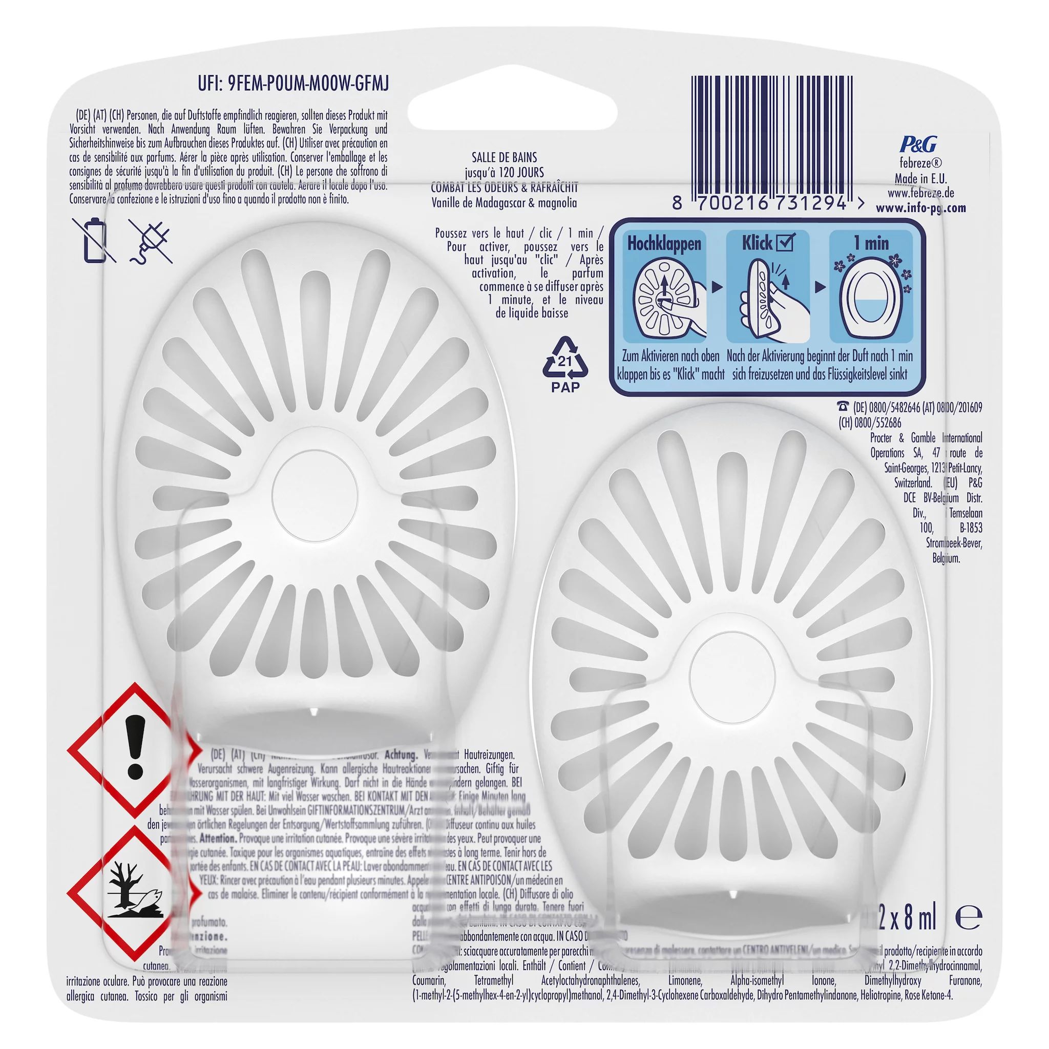 Febreze Bad Lufterfrischer Vanille Duo