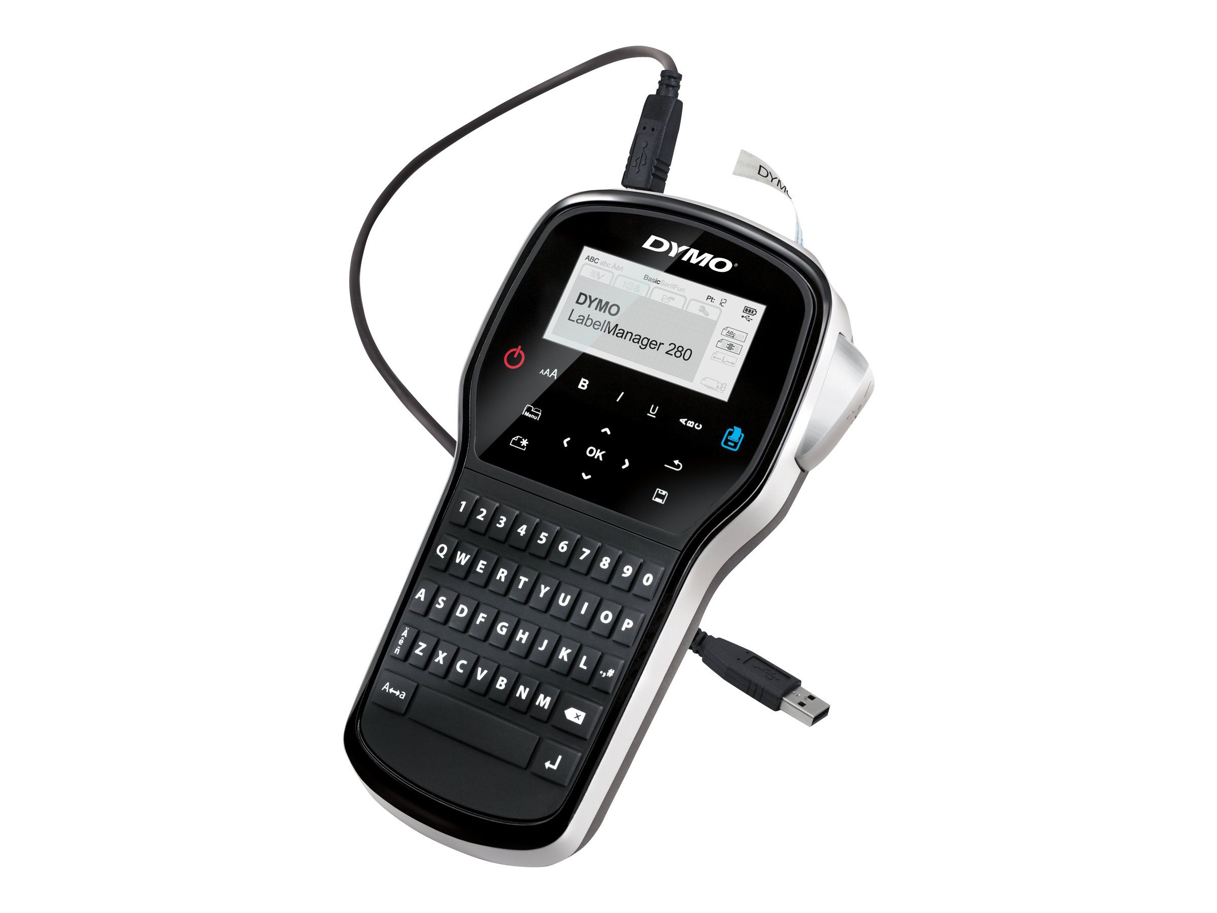 Dymo LabelMANAGER 280 - Beschriftungsgerät - s/w - Rolle (1,2 cm)