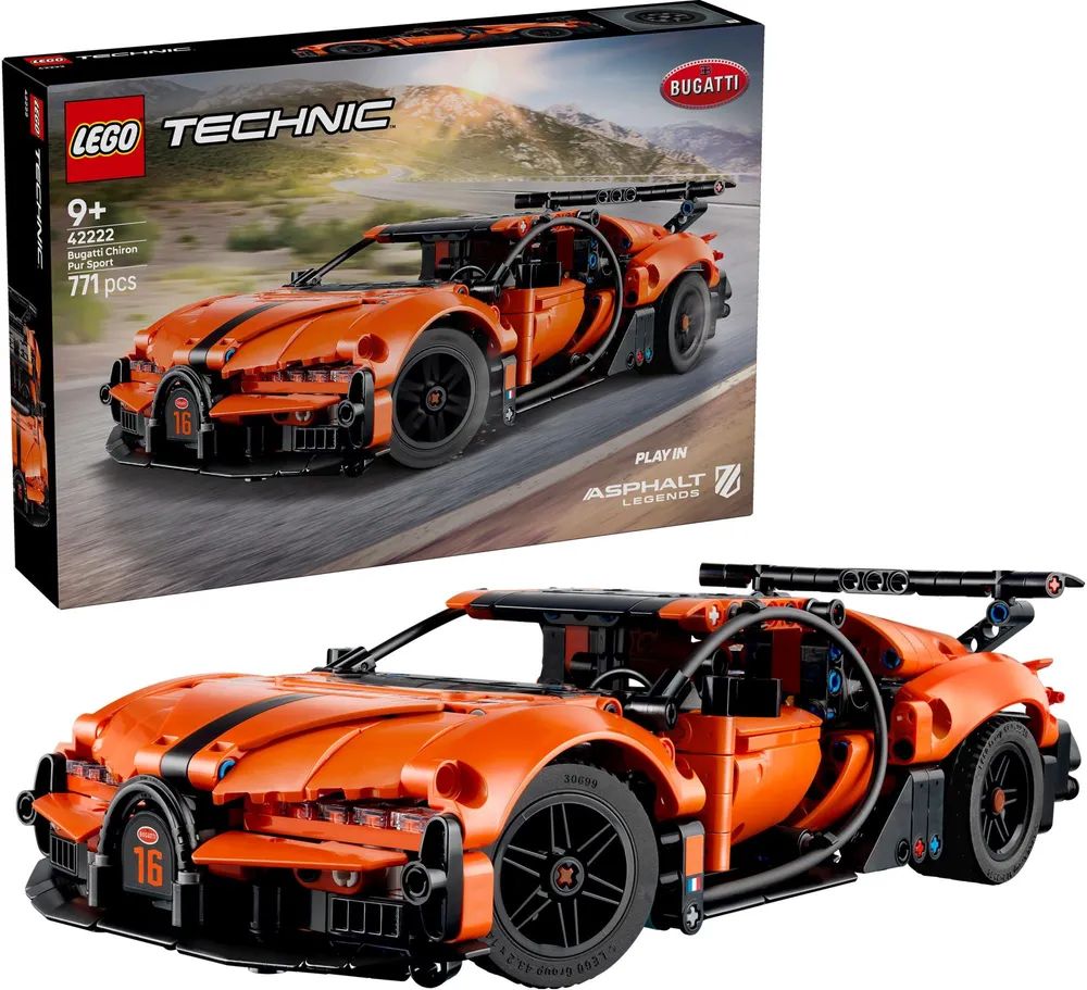 LEGO 42222 Technic Bugatti Chiron Pur Sport Hypercar