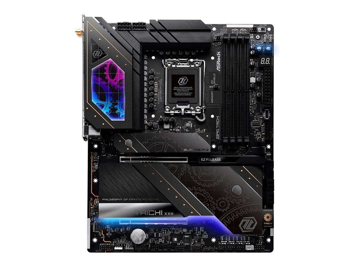ASRock Z890 TAICHI - Motherboard - ATX - LGA1851-Sockel - Z890 Chipsatz - USB4, USB-C 3.2 Gen 2x2, USB 3.2 Gen 2, USB 3.2 Gen 1 - 5 Gigabit Ethernet, Wi-Fi 7, Bluetooth - Onboard-Grafik (CPU erforderlich)