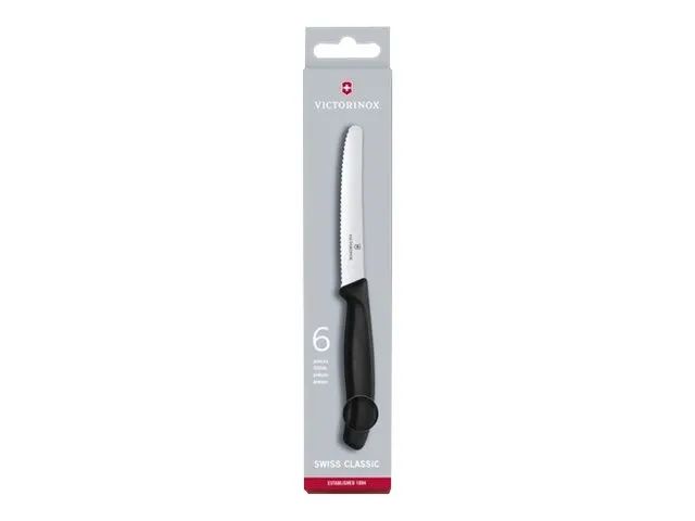 Victorinox Swiss Classic - Tomaten-/Tafelmesser - 11 cm - Schwarz (Packung mit 6)