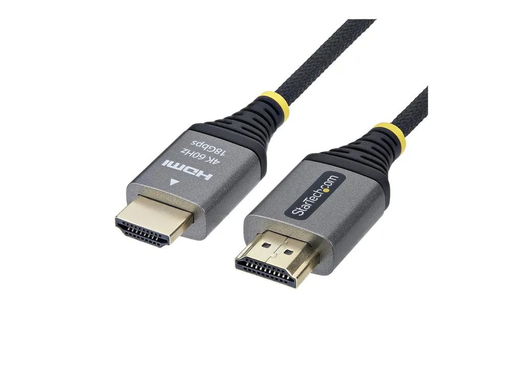 StarTech.com Startech - Premium Hochgeschwindigkeit - HDMI-Kabel mit Ethernet - HDMI männlich zu HDMI männlich - 1 m - abgeschirmt - schwarz & silber - 1440p (UWQHD)