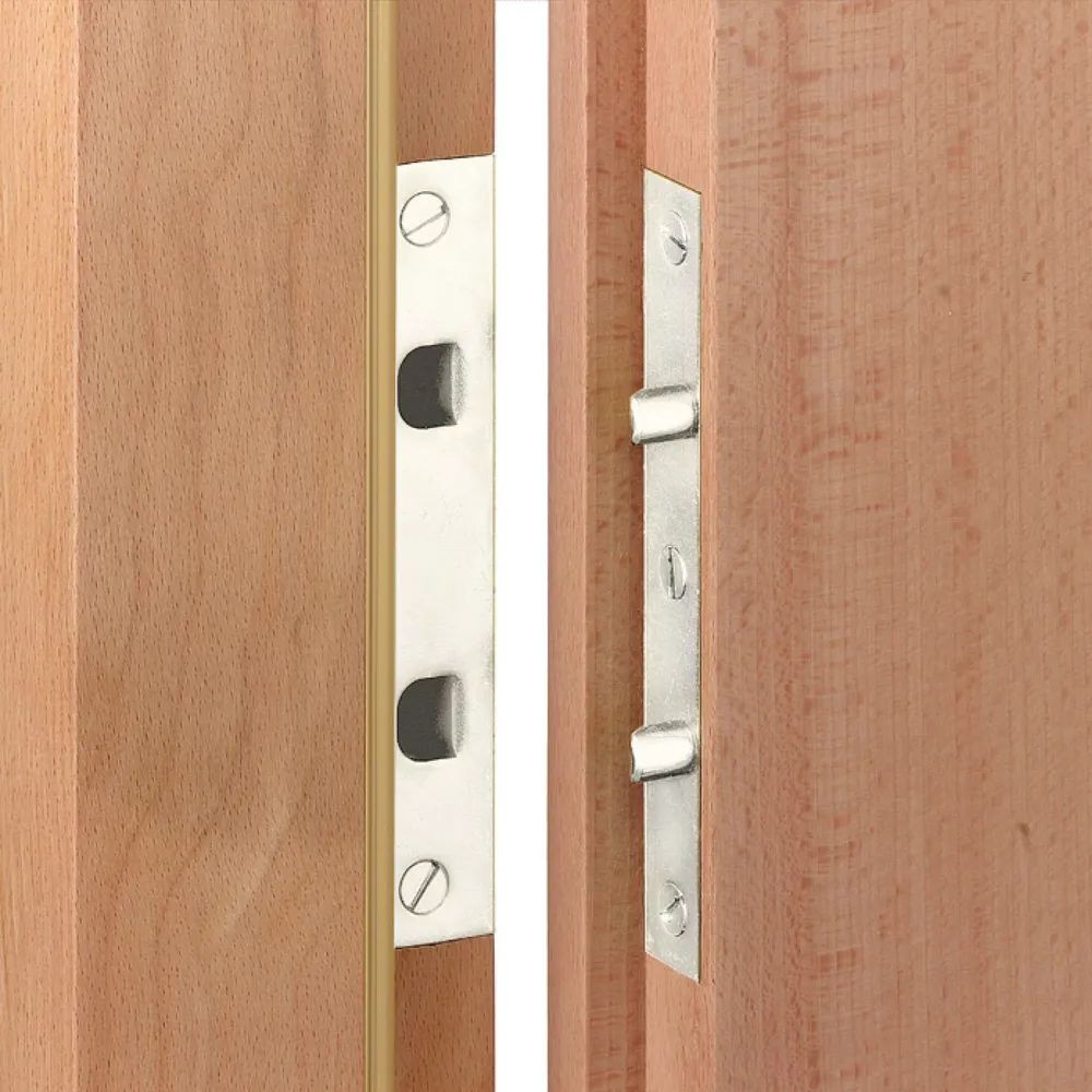 Simonswerk Türblattsicherung-Set, 140 x 24 x 3 mm eckig, Stahl verzinkt silberfärbig