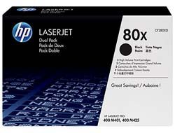 HP 80X - 2er-Pack - Hohe Ergiebigkeit - Schwarz - original - LaserJet - Tonerpatrone (CF280XD)