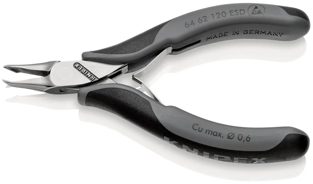 KNIPEX Elektronik-Vornschneider ESD mit Mehrkomponenten-Hüllen 120 mm