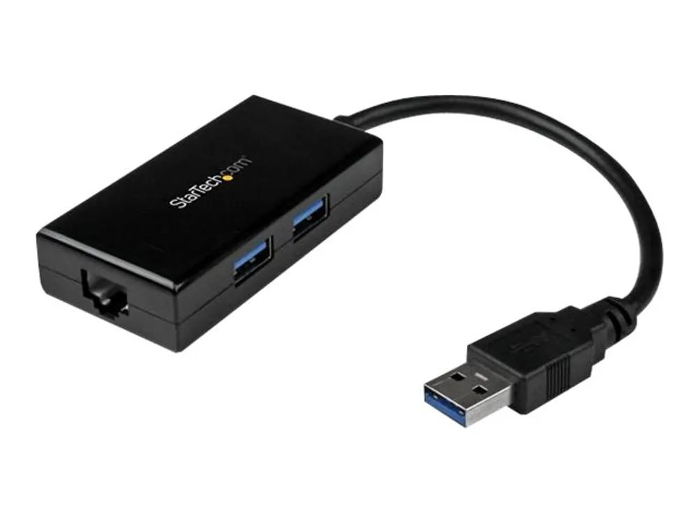 StarTech.com USB 3.0 auf Gigabit Netzwerk Adapter mit 2 Port USB Hub - Native Treiber-Unterstützung (Windows, Mac und Chrome OS)