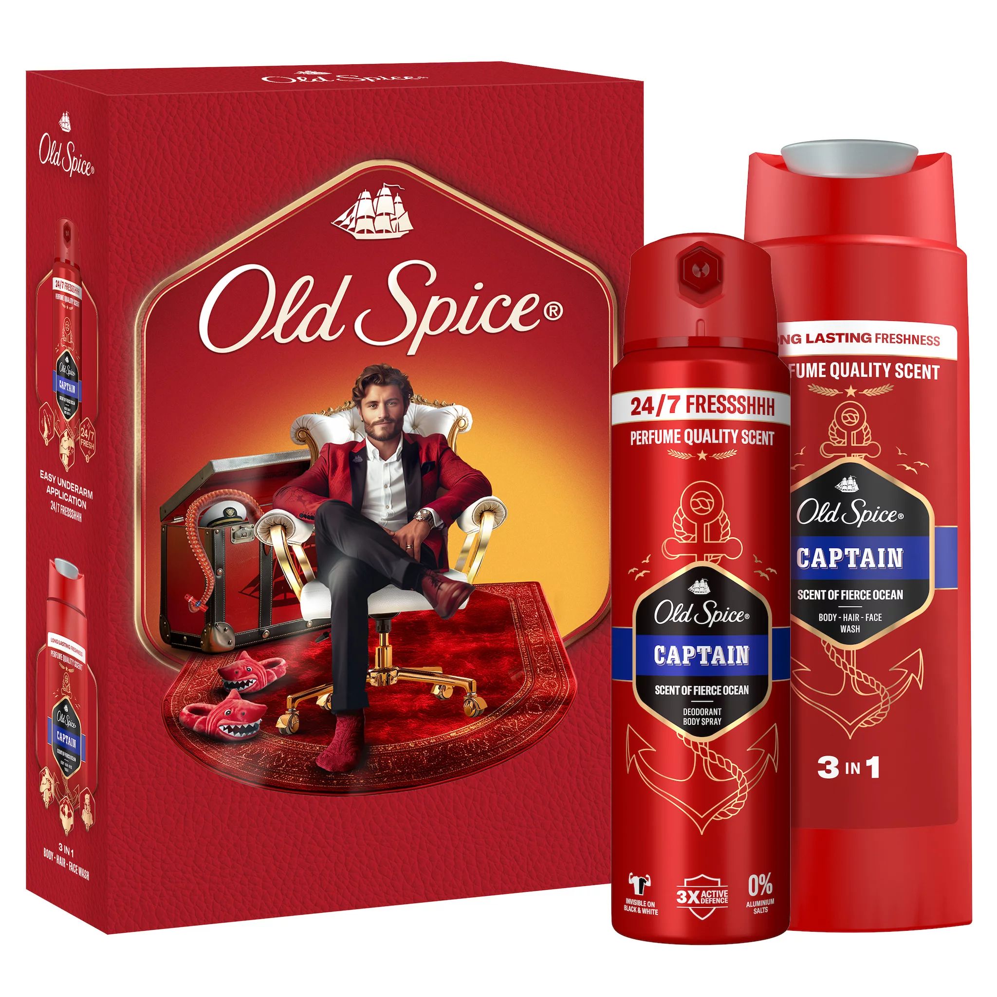 Old Spice Geschenkset Gentlemen Captain (Spray, SG)