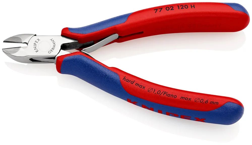 KNIPEX Elektronik-Seitenschneider mit eingesetzter Hartmetallschneide mit Mehrkomponenten-Hüllen 120 mm