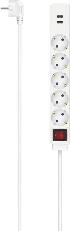 Hama 223183 SDL 5F 1,4M/USB-A 17W/M.SCH/BS