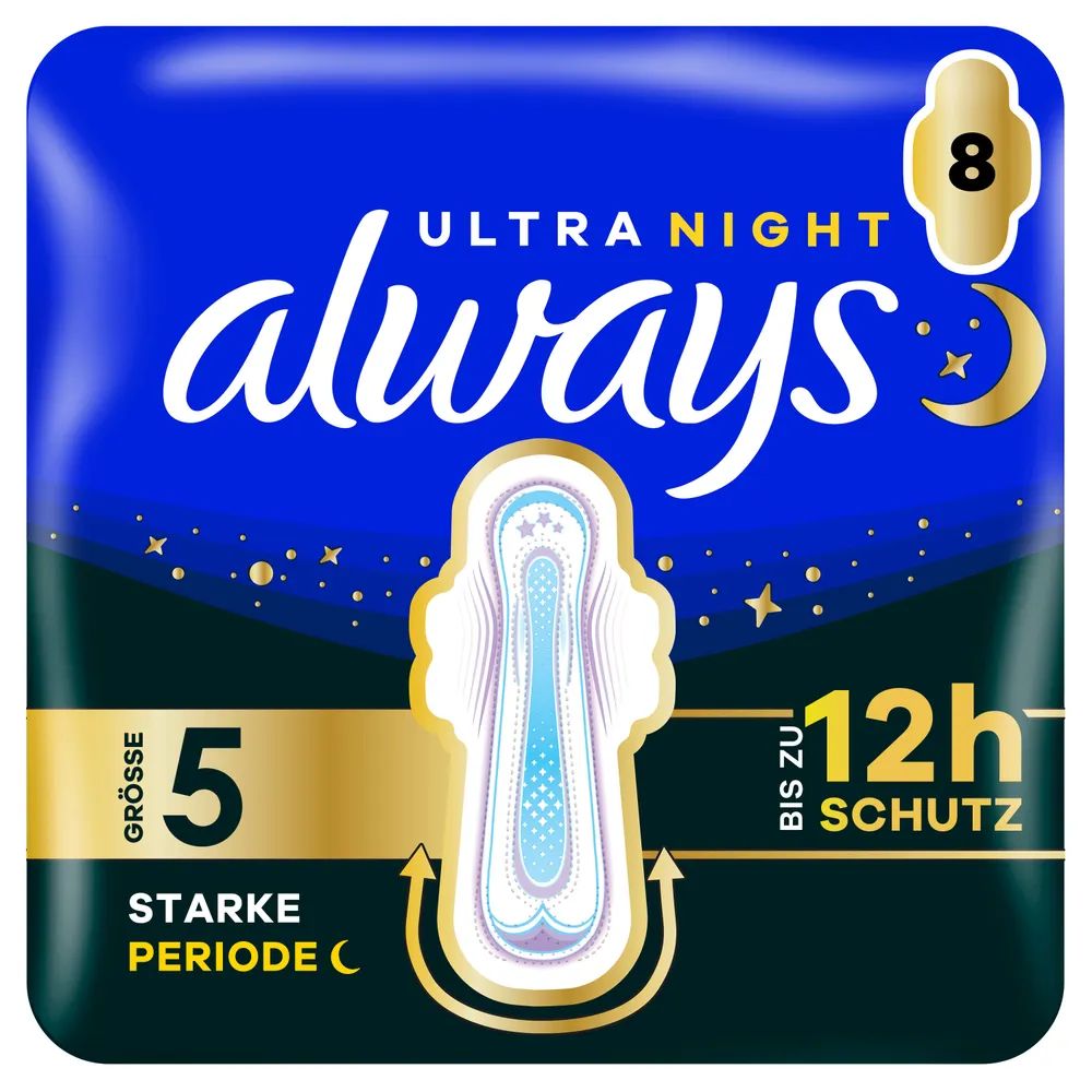 always Ultra Binde - Größe 5 - Secure Night Extra mit Flügeln 8