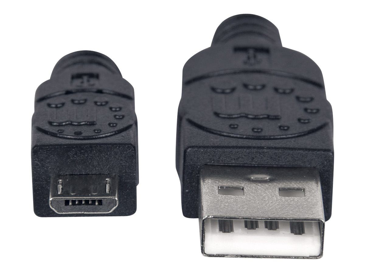 Manhattan USB-A to Micro-USB Cable, 1.8m, Male to Male, Black, 480 Mbps (USB 2.0)