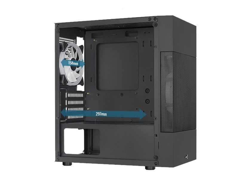 AEROCOOL ADVANCED TECHNOLOGIES AeroCool Atomic Lite - MT - micro ATX - Seitenteil mit Fenster (gehärtetes Glas)