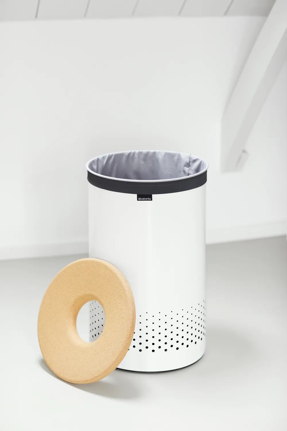 Brabantia Wäschebox 60L, Korkdeckel - White