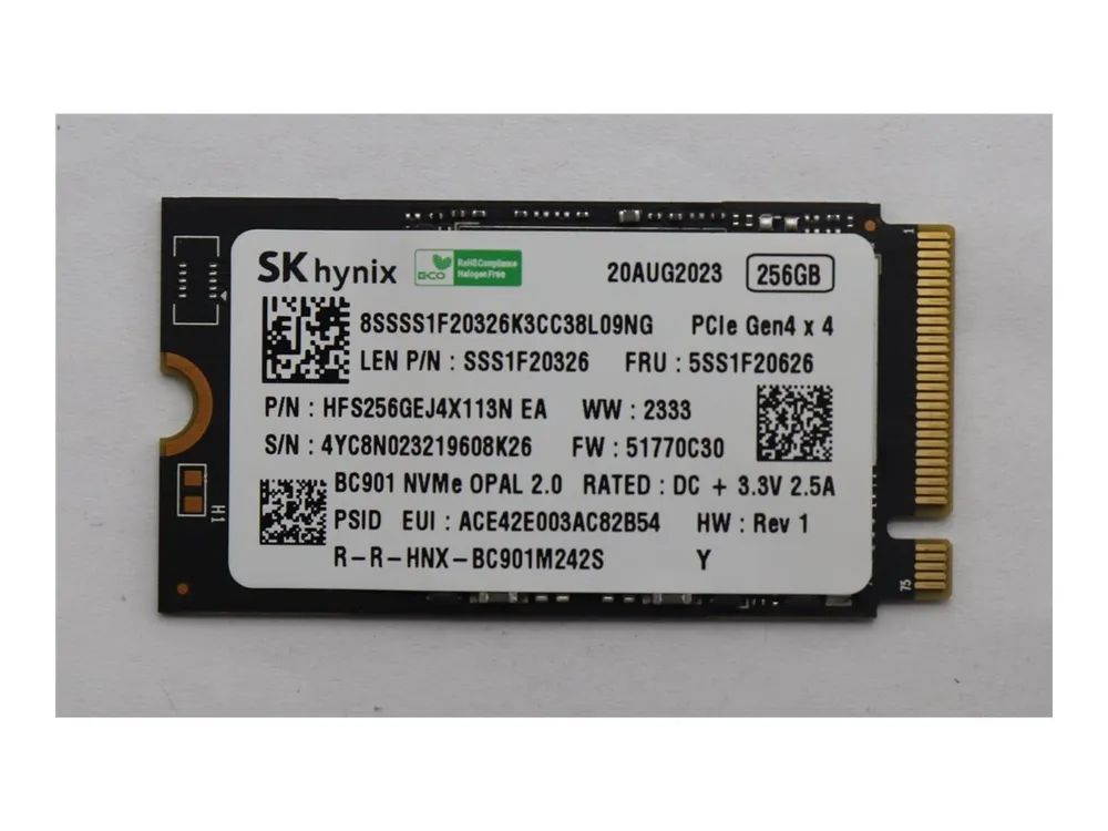 Lenovo SK Hynix - SSD - verschlüsselt - 256 GB - intern - M.2 2242 - PCIe 4.0 x4 (NVMe)