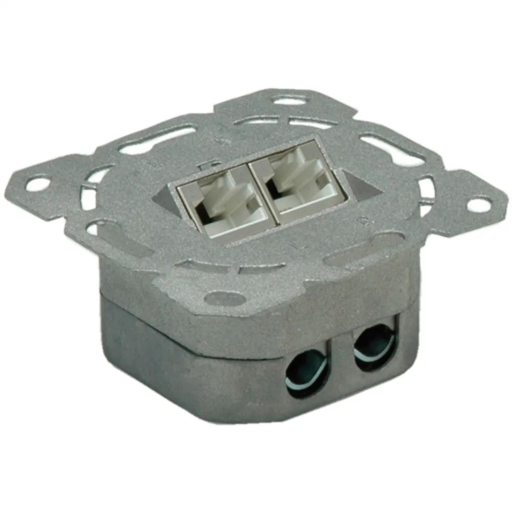 VALUE Cat.6A (Class EA) Dose, 2x STP, Unterputz, senkrecht, weiss